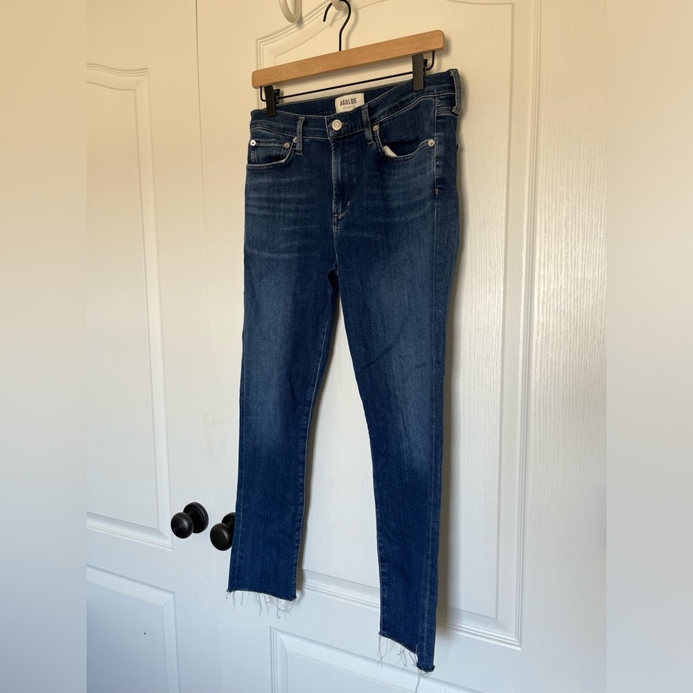Agolde Sophie women’s size 29 high rise skinny raw hem